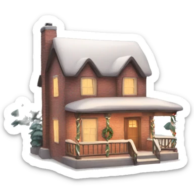 Cozy Christmas house sticker