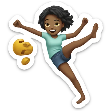 Girl kicking her feet sticker