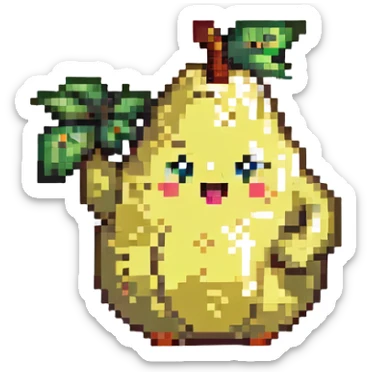 cheerful pear waving sticker