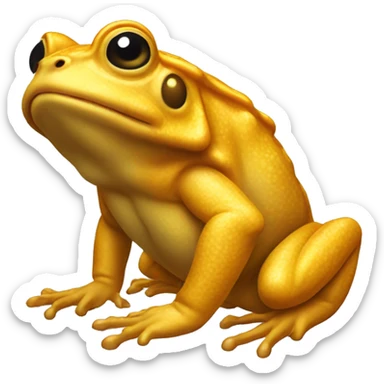 golden toad with 2 legs in front and 1 hind leg. Only 3 Legs sticker