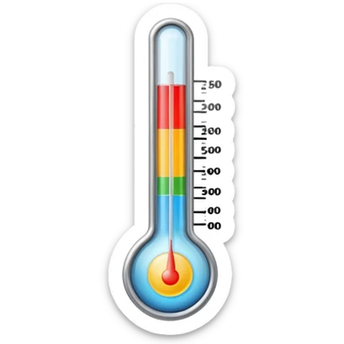 thermometer has 5 colors on it sticker