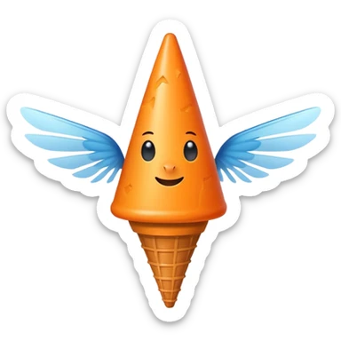 Flying orange cone 6 legs sticker