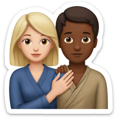 Women wraps her hand on man penis  sticker