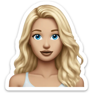 Realistic victoria secret model blonde blue eyes  sticker
