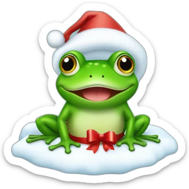 happy christmas frog sticker