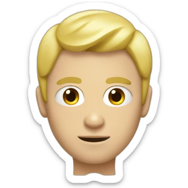 Blond caucasian guy with censored eyes sticker