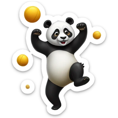Panda juggling sticker
