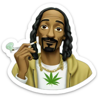 Snoop Dogg smoking weed sticker