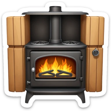 wood burning stove sticker