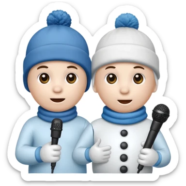 snowmen holding microphone wich sweat cap sticker