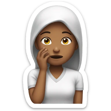 girl feeling sick sticker