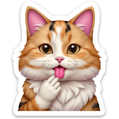 A cat blowing real human kises sticker