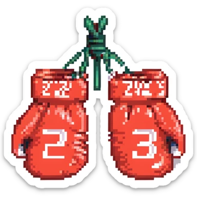 красные боксерские перчатки с надписью "23", no background sticker