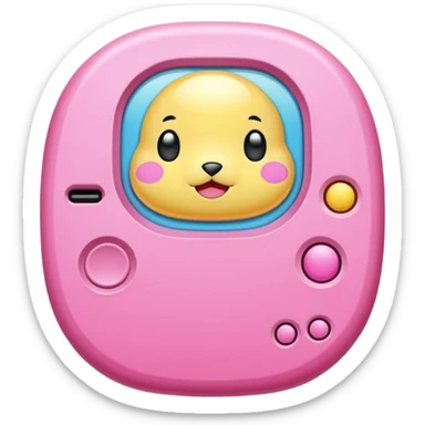 Tamagotchi ios app skeuomorphic, pink sticker