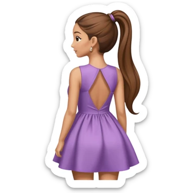  Ariana grande back view with long hair in a ponytail  sticker