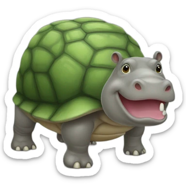 Hippopotame sur tortue sticker