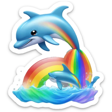 dolphine and a rainbow sticker