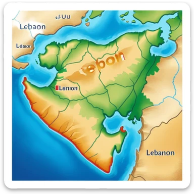 Lebanon map sticker