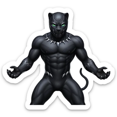 Black pantera sticker