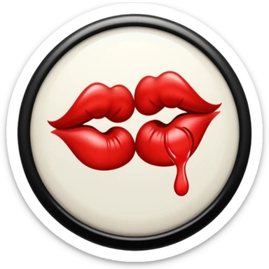 💋 Make kiss stamp in black colour sticker