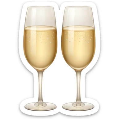 
2 light beige champagne glasses are knocked against each other sticker