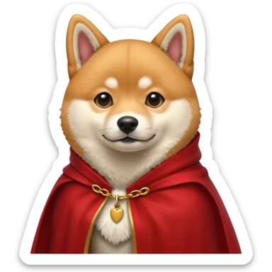 Shiba Dog in red collar cloak sticker