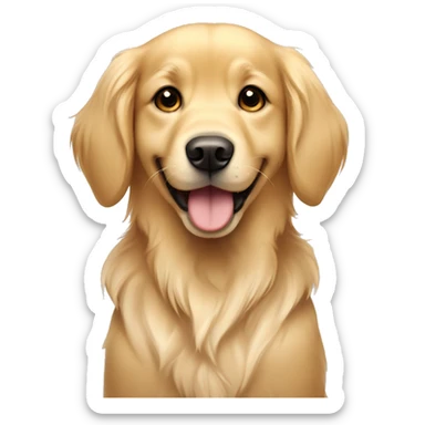 Light Golden Retriever Girl with little smile and Big Black eyes sticker