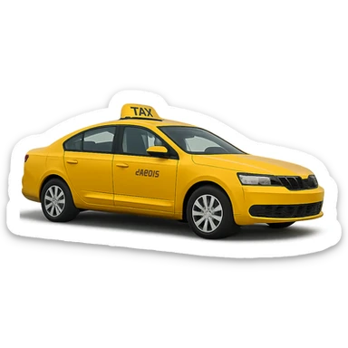 yellow taxi, parked in line sticker
