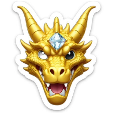 Gold Dragon Head With Diamond Horn sticker