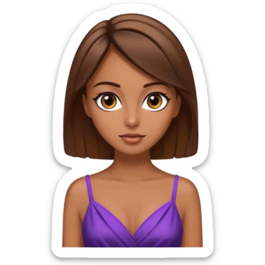 big dark eyes and tanned skin brown hair glamorous  sticker