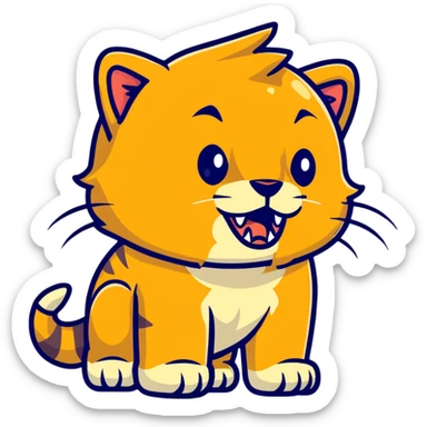 saber-toothed cat with prominent tusks, prehistoric tiger sticker