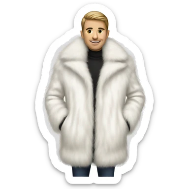 white fur coat sticker