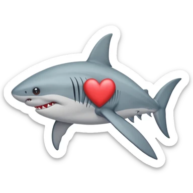Tiburón con ojos de corazón sticker