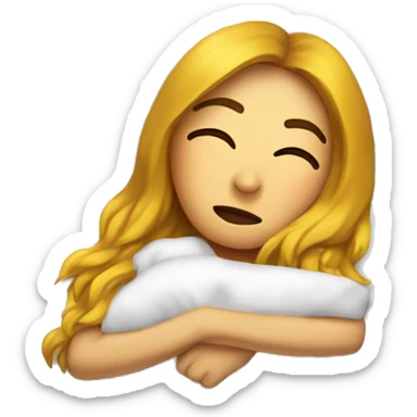 Chica blanca acostada en una almohada  sticker
