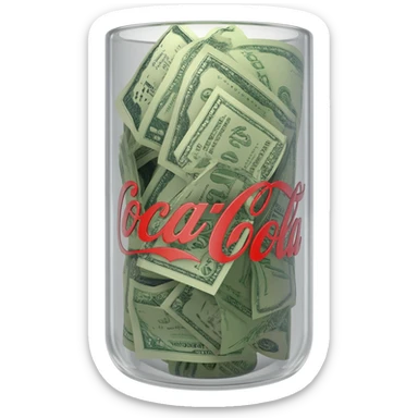 coca-cola can stuffed with dollars sticker