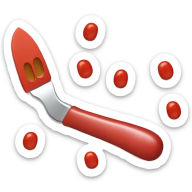 Duolingo with a butter knife covered in ketchup sticker