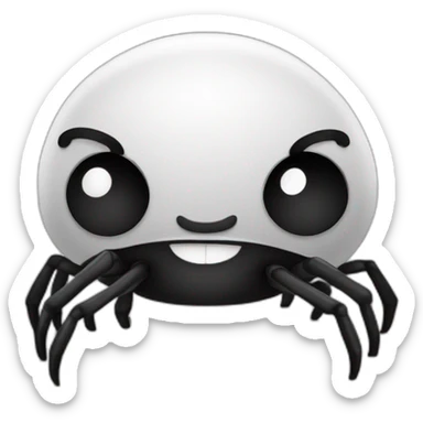 black and white spider chubby mascot sticker