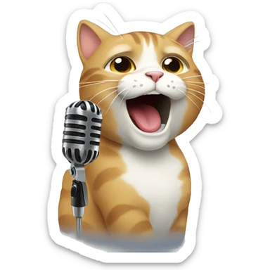 A cat singing sticker
