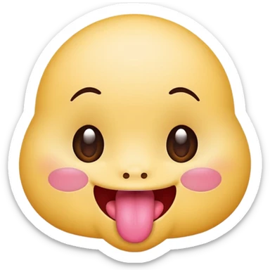 tongue out emoji kawaii face cute face :3 tongue out silly and fun adorable emoji sticker