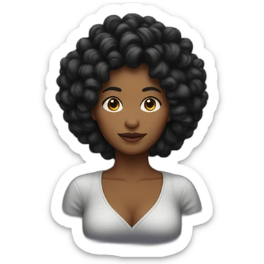 Mujer de rizos negros sticker
