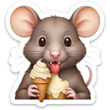 A rat that’s eating ice cream  sticker