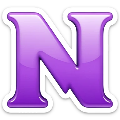 letter n purple sticker