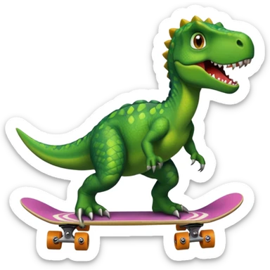 Dinosaur on a skateboard sticker