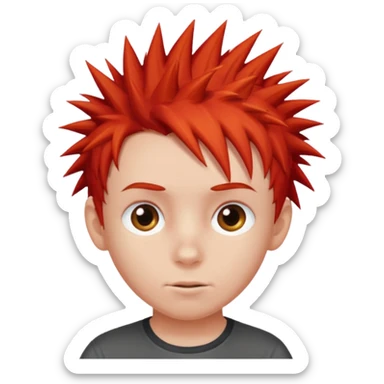red spiky haired kid  sticker