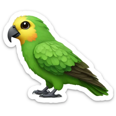 parekeet with a g sticker