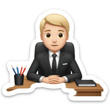 Business man sitting at a desk sticker