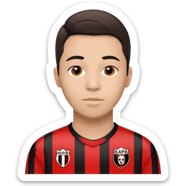 Supporter de L’ogc Nice. Maillot de foot rouge et noir (bandes) logo Kappa. Et logo de L’ogc Nice original. sticker