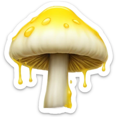 yellow drip mushroom  sticker