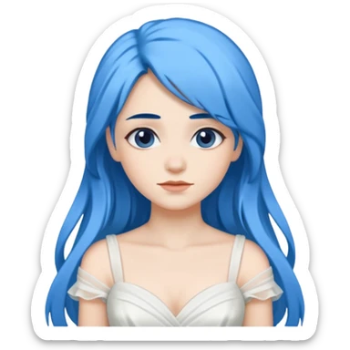 bride with blue hair sticker