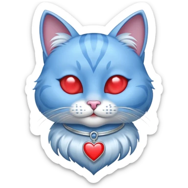 Blue cat with the silver medallion on the neck. The medallion should be with the heart.  sticker
